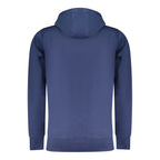 Rifle blue cotton men's sweatshirt with crew neck and long sleeves, casual style, lightweight fabric, front seam detail.
