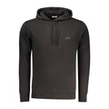 Black cotton men's sweatshirt by Rifle featuring a casual fit and ribbed cuffs, ideal for everyday wear.