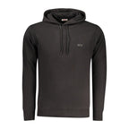 Black cotton men's sweatshirt by Rifle featuring a casual fit and ribbed cuffs, ideal for everyday wear.
