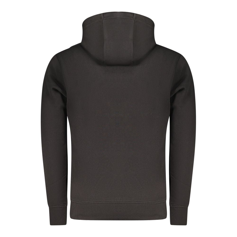 Black cotton men's sweatshirt by Rifle featuring a casual fit and minimal design, suitable for everyday wear.