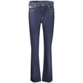 Calvin Klein Blu cotton women's jeans with classic fit and five-pocket design, front view showing waist and leg details.
