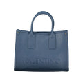 Blue Mario Valentino women's bag made of polyurethane with shoulder strap and zip closure, stylish accessory for everyday use.