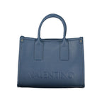 Blue Mario Valentino women's bag made of polyurethane with shoulder strap and zip closure, stylish accessory for everyday use.