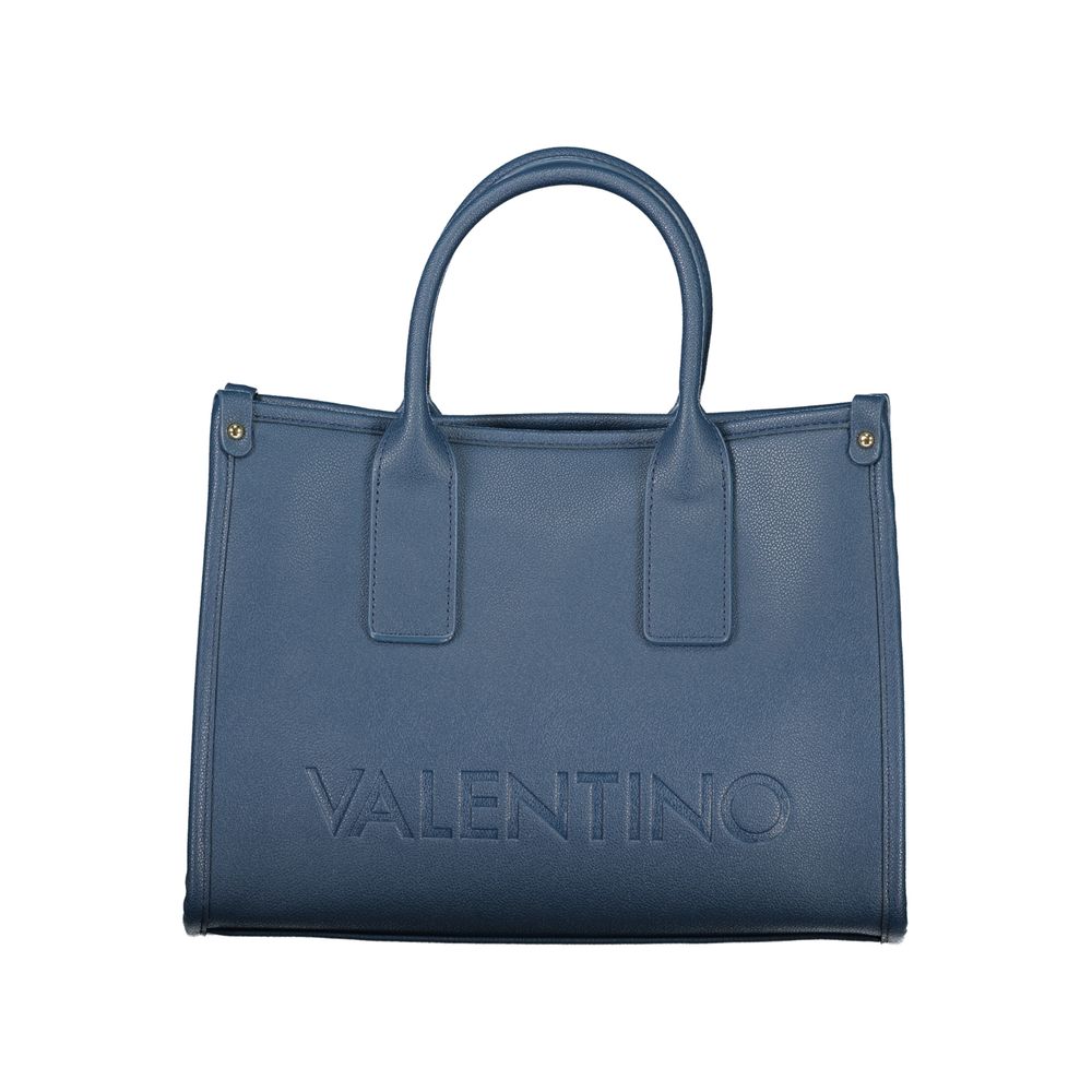 Blue Mario Valentino women's bag made of polyurethane with shoulder strap and zip closure, stylish accessory for everyday use.