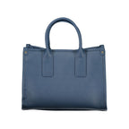 Blue Mario Valentino women's polyurethane bag with sleek design and silver hardware, stylish accessory for daily use.