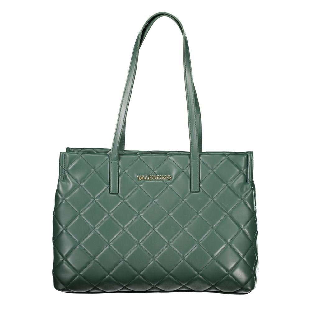 Mario Valentino Verde polyurethane women's bag with sleek design and adjustable strap, featuring a spacious interior and modern style.
