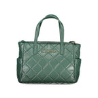 Green polyurethane women's bag by Mario Valentino with sleek design and top handle, perfect for stylish everyday use.