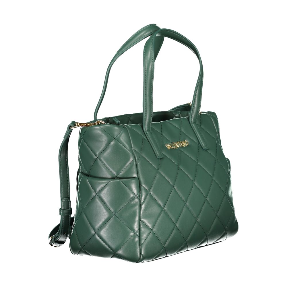 Mario Valentino green polyurethane women's bag with sleek design and top handle, perfect for stylish everyday use.