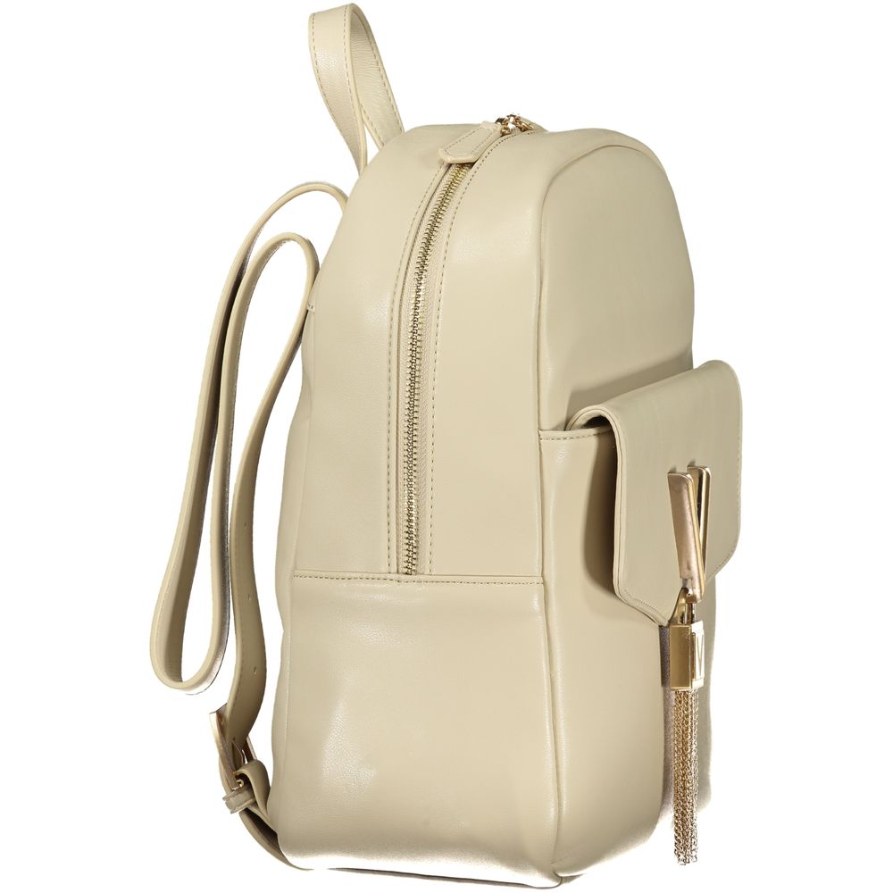 Mario Valentino Beige Polyurethane Women's Backpack - Eljoys Fashion 
