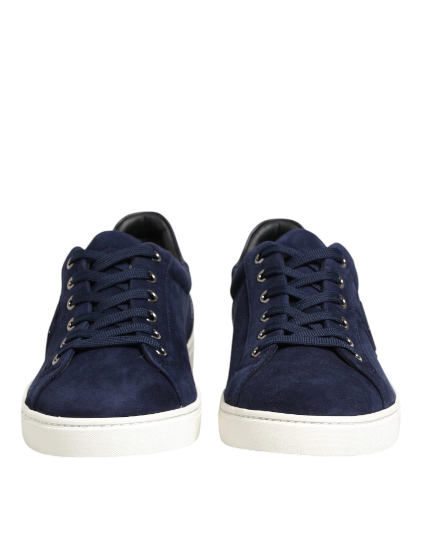 Dolce & Gabbana Blue Leather Suede Low Top Sneakers Shoes Dolce & Gabbana