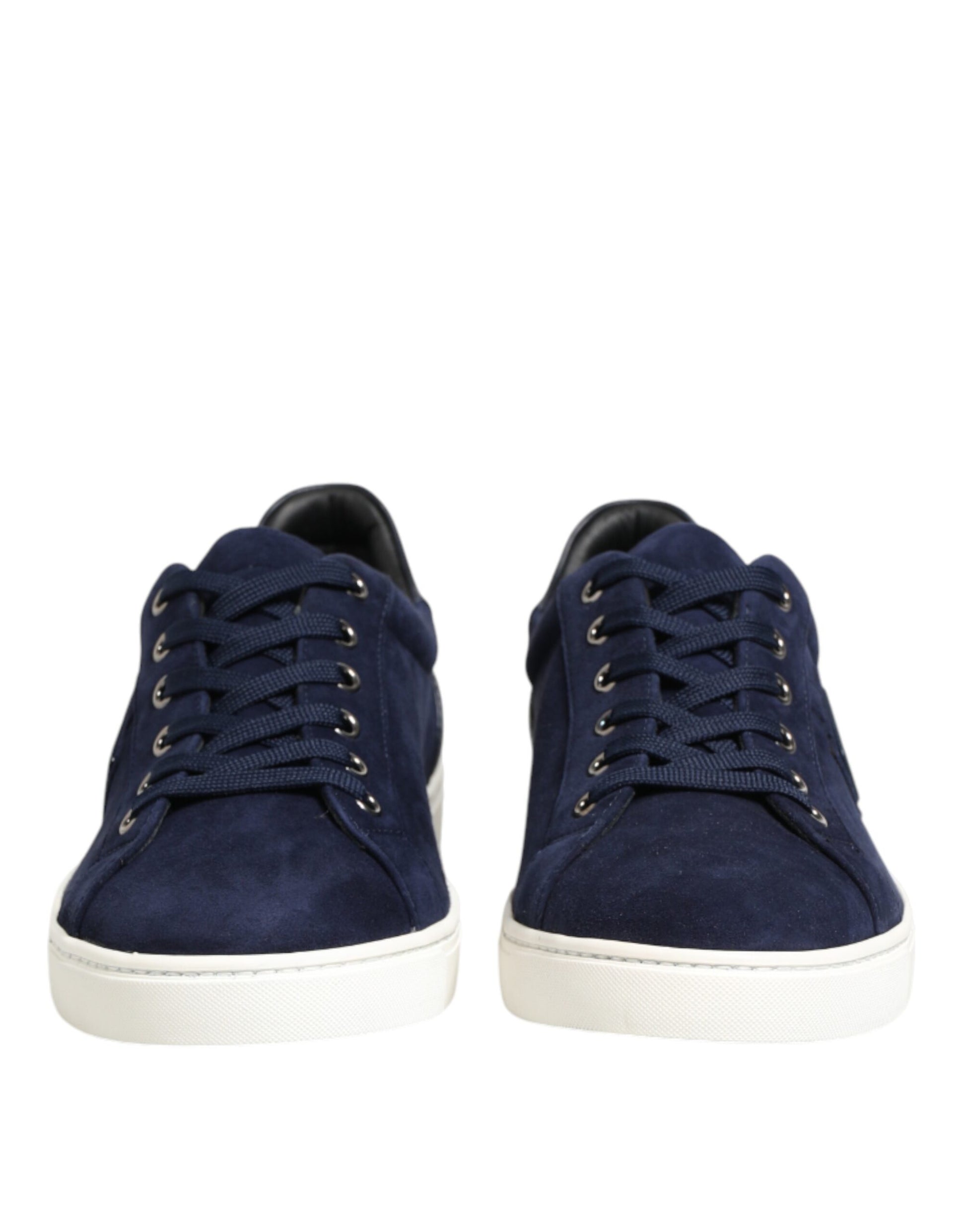 Dolce & Gabbana Blue Leather Suede Low Top Sneakers Shoes Dolce & Gabbana