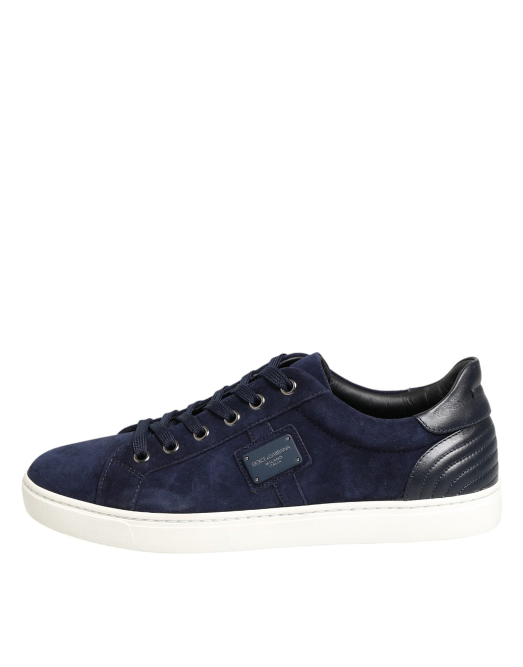 Dolce & Gabbana Blue Leather Suede Low Top Sneakers Shoes - Eljoys Fashion 