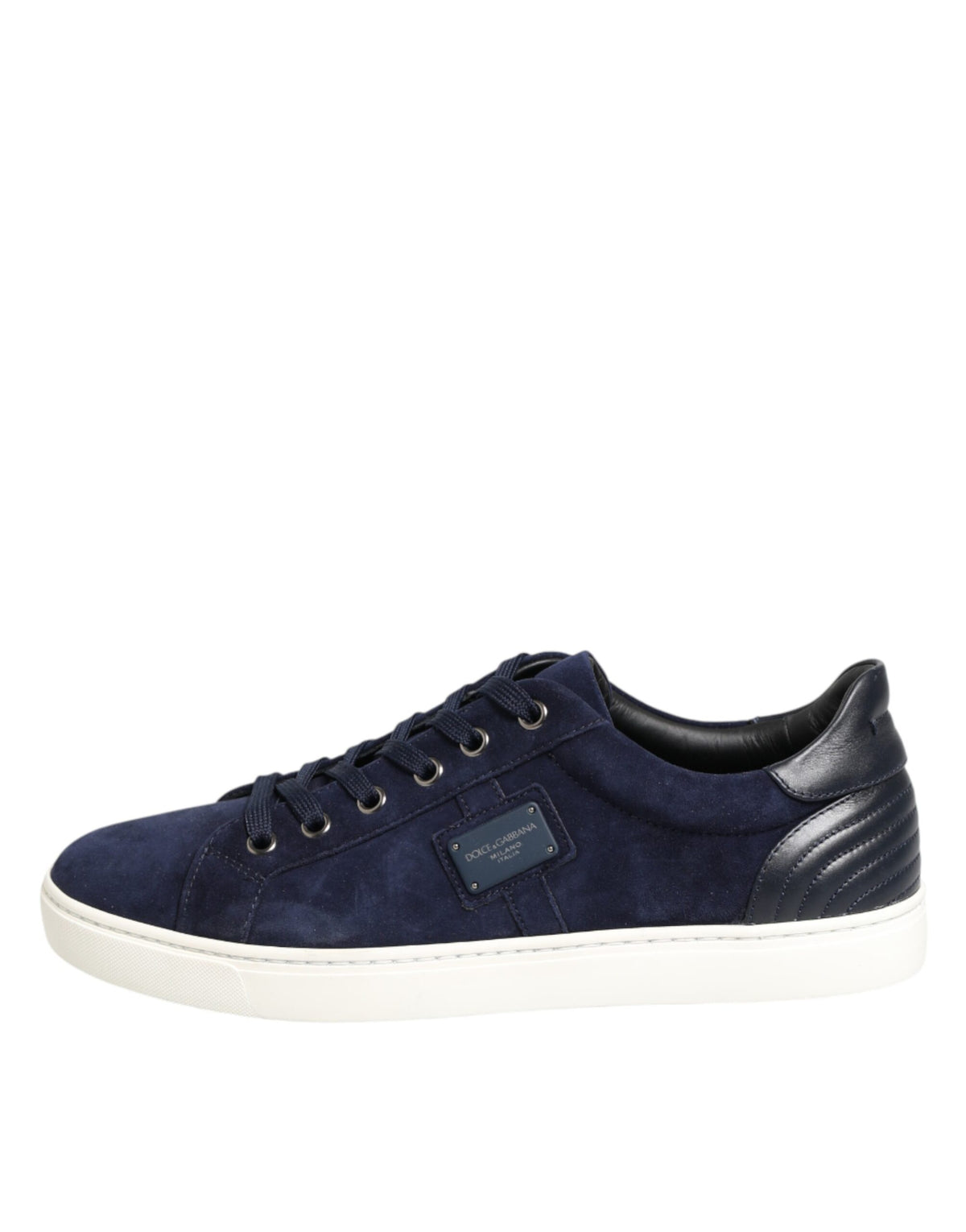 Dolce & Gabbana Blue Leather Suede Low Top Sneakers Shoes - Eljoys Fashion 