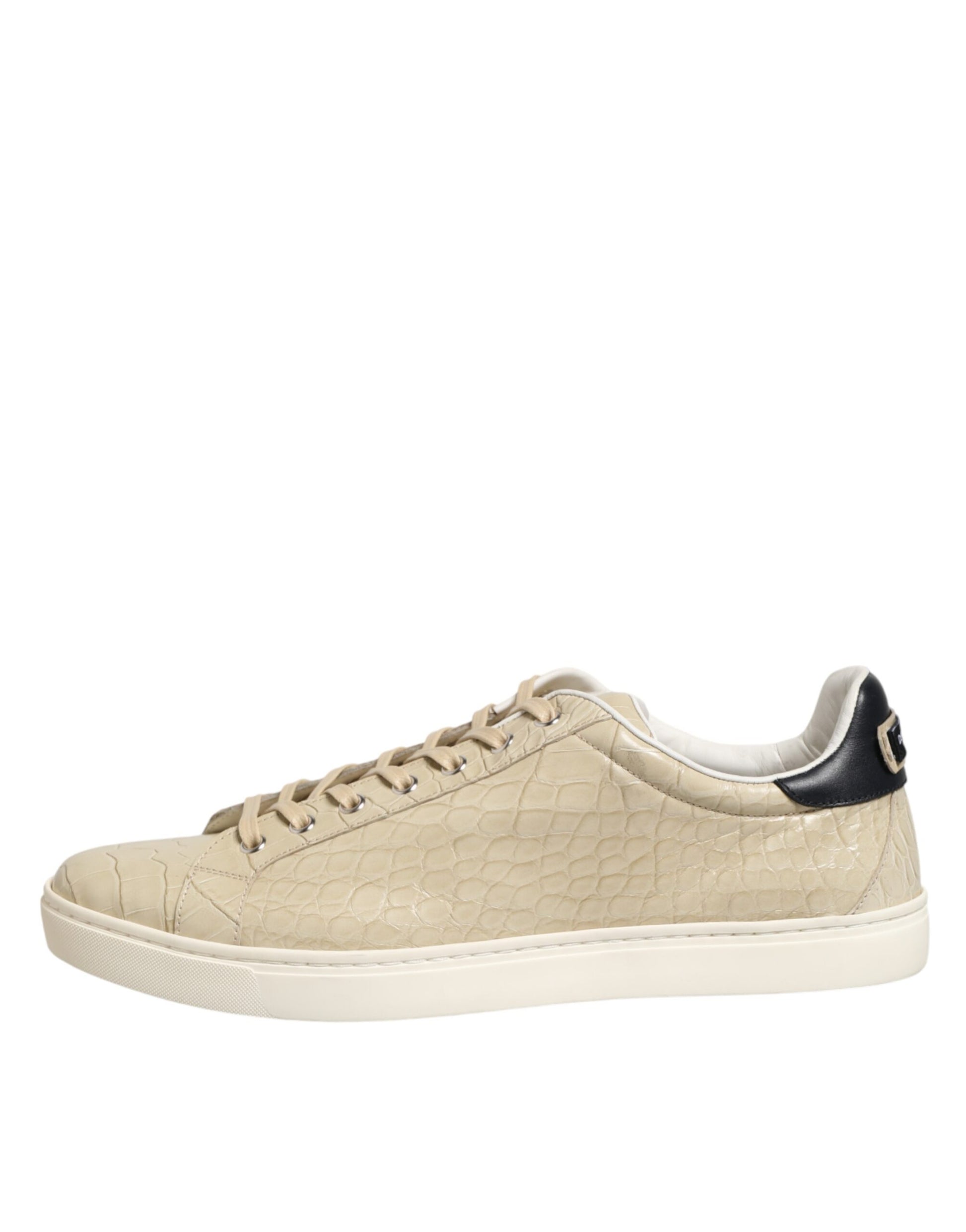Dolce & Gabbana Beige London Low Top Leather Sneakers Shoes Dolce & Gabbana