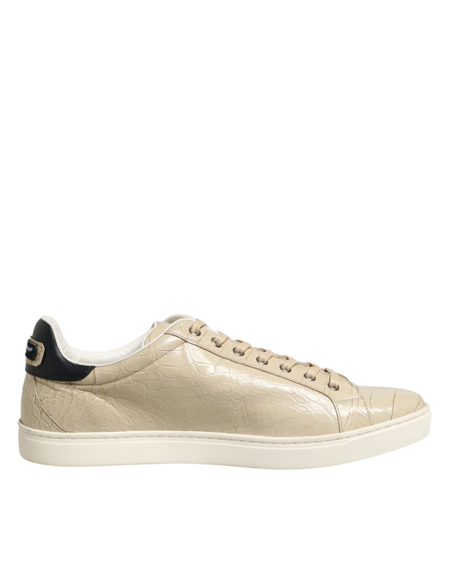 Dolce & Gabbana Beige London Low Top Leather Sneakers Shoes Dolce & Gabbana