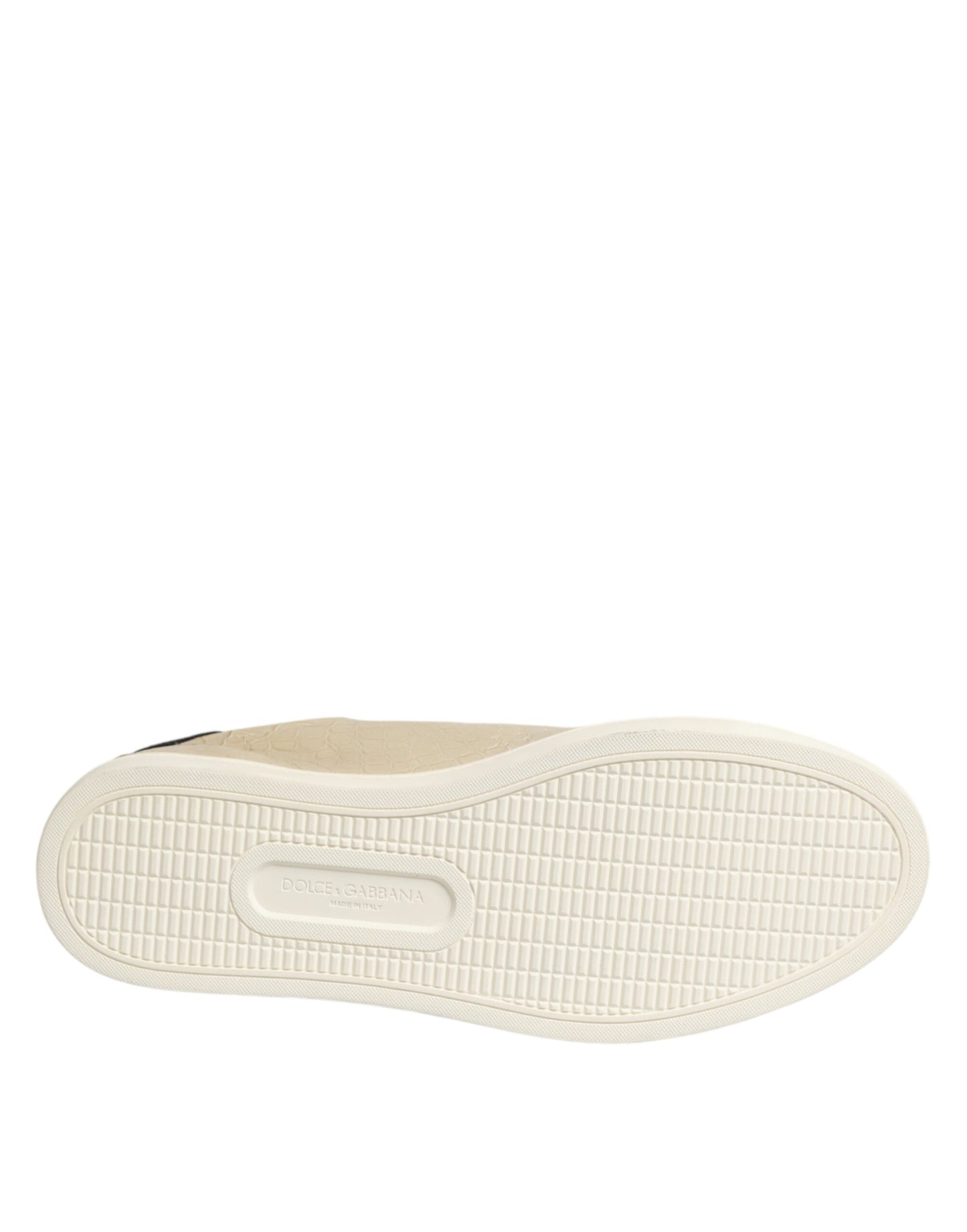 Dolce & Gabbana Beige London Low Top Leather Sneakers Shoes Dolce & Gabbana