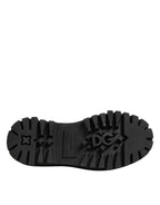 Dolce & Gabbana Black Leather Jeweled Crystals Derby Shoes - Eljoys Fashion 