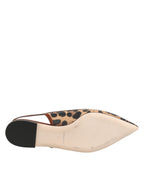 Dolce & Gabbana Brown Leopard Slingback Flats Sandals Shoes