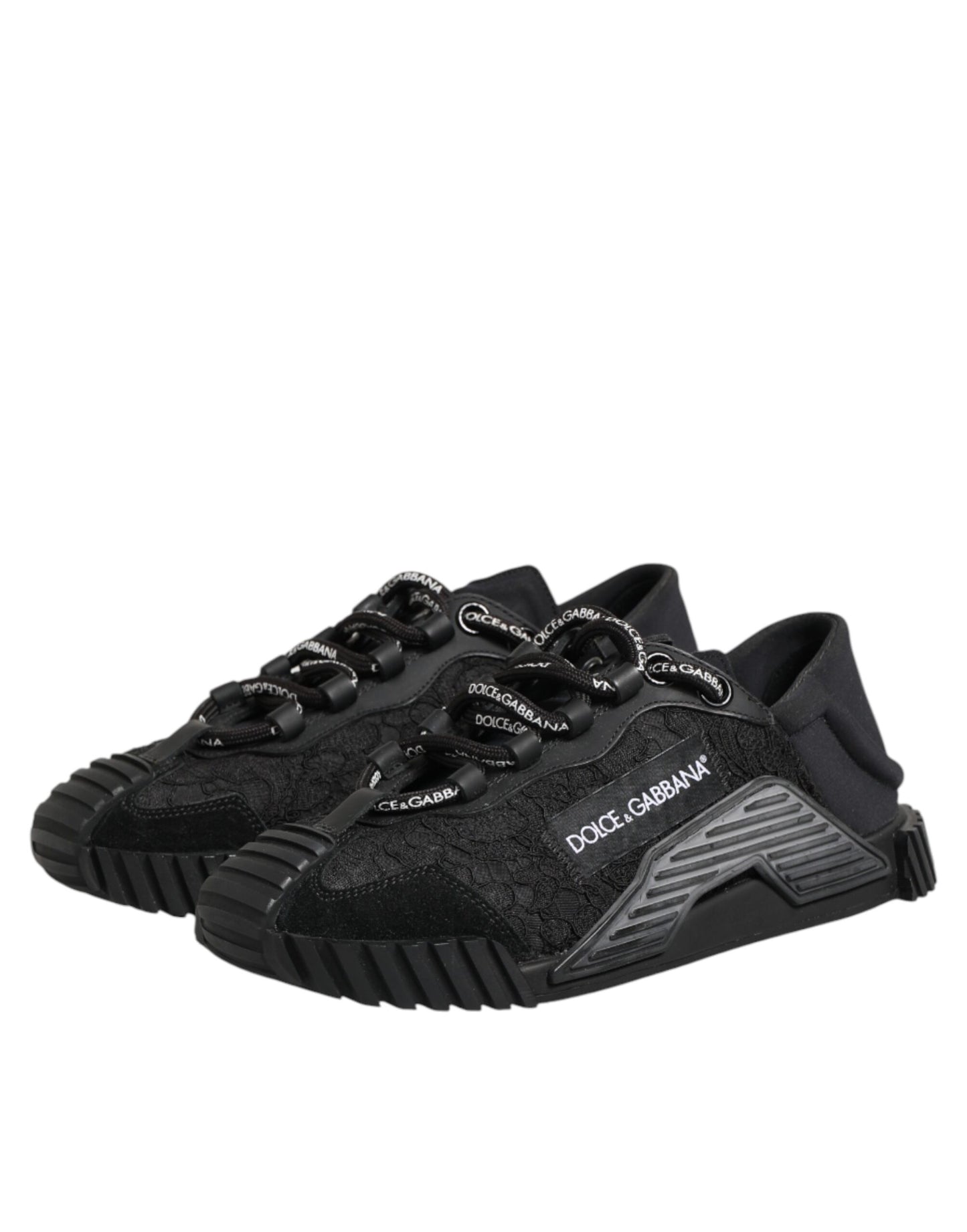 Dolce & Gabbana Black Logo Lace Low Top NS1 Sneakers Shoes Dolce & Gabbana