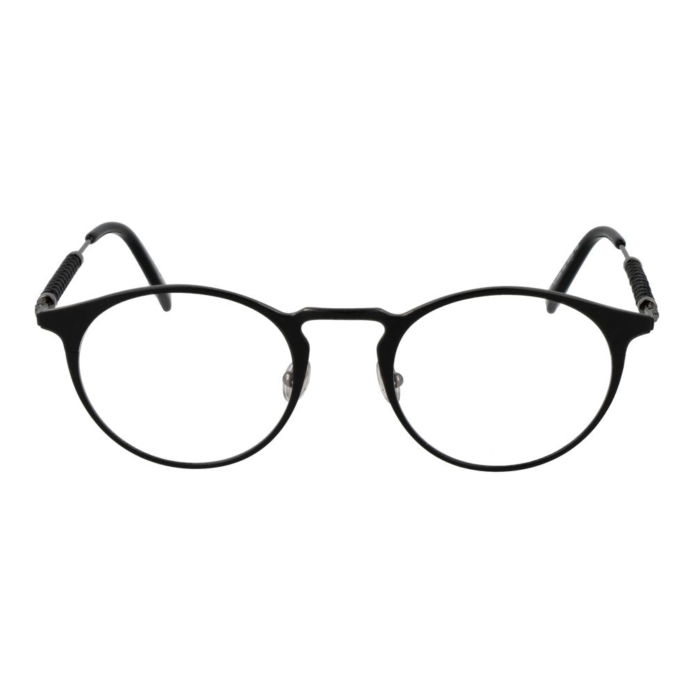 Black metal glasses frames by Tod's, showcasing sleek, modern eyewear with thin metal design and clear lenses.