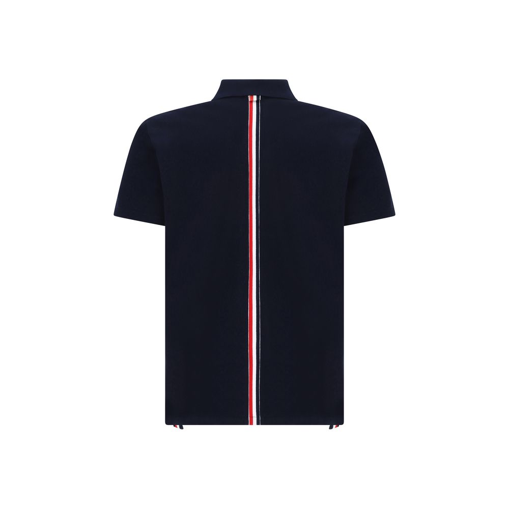Thom Browne Blue Cotton Polo Shirt Thom Browne