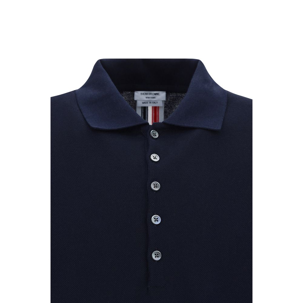 Thom Browne Blue Cotton Polo Shirt Thom Browne