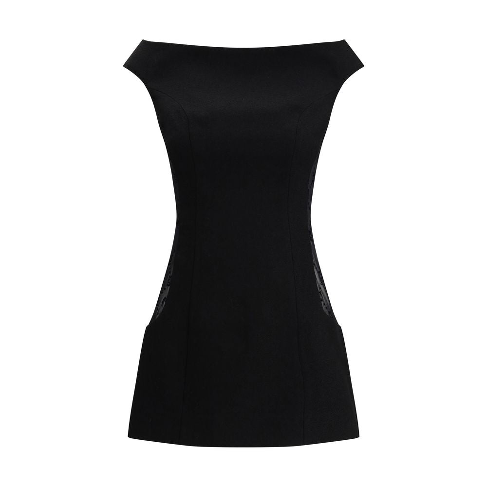 Marine Serre Black Fleece Wool Casual Dress Marine Serre
