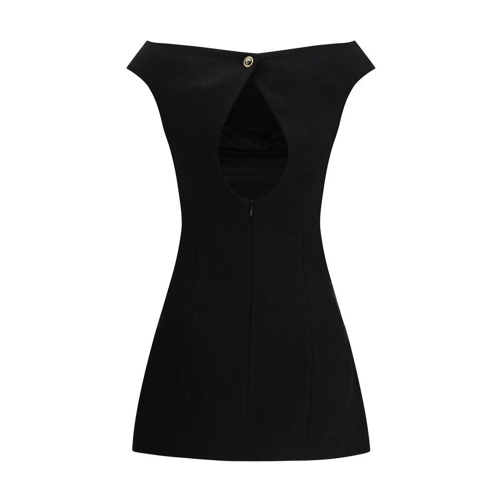 Marine Serre Black Fleece Wool Casual Dress Marine Serre