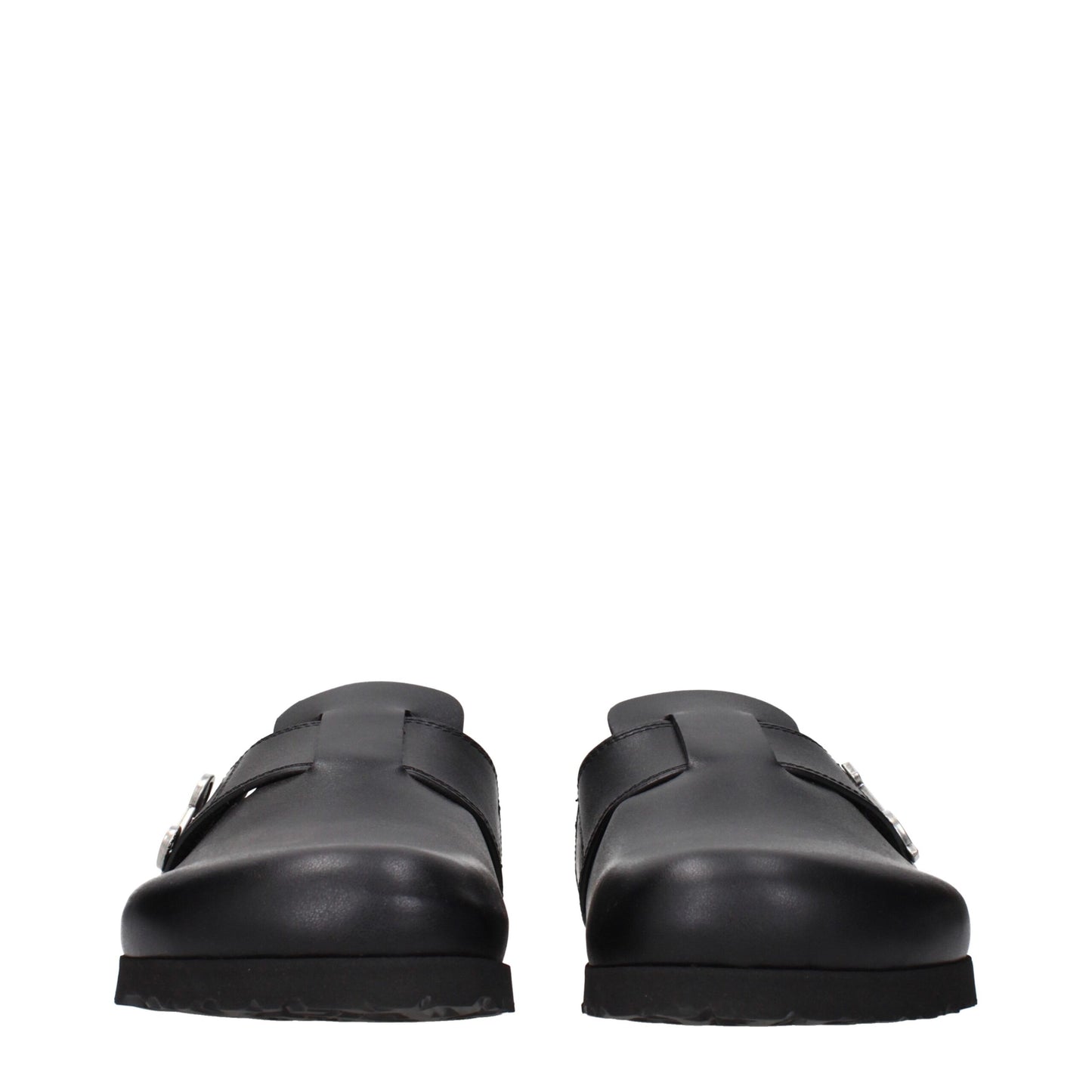 Palm Angels Black Leather Slippers Palm Angels