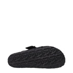Palm Angels black leather slippers with sleek design and plush interior, perfect for casual and luxury comfort.