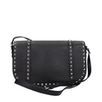 Valentino Garavani black leather crossbody bag with sleek design and adjustable strap, featuring the signature logo detail.