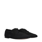Dolce & Gabbana black fabric oxford shoes and derbies, stylish men's footwear with sleek design and polished finish.