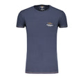 Blue cotton men's T-shirt by Aeronautica Militare featuring a casual crew neck and military-inspired design.