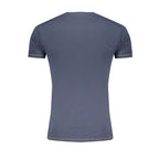 Blue cotton men's T-shirt from Aeronautica Militare featuring a subtle military-inspired design and comfortable fit.