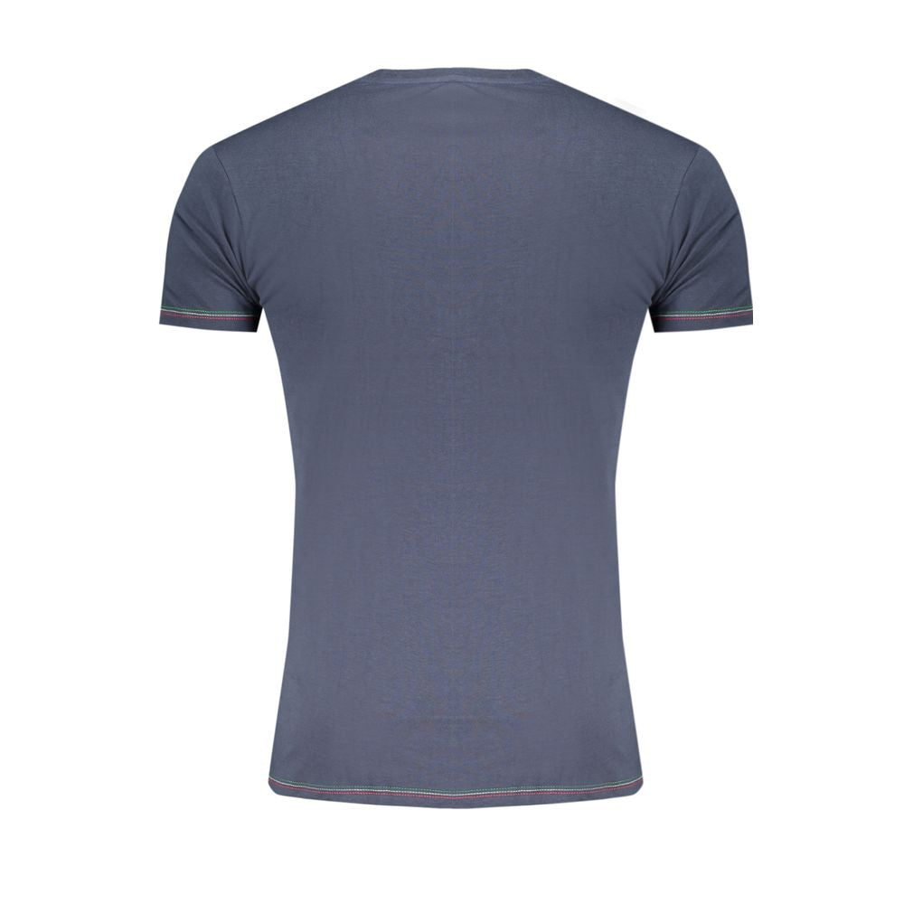 Blue cotton men's T-shirt from Aeronautica Militare featuring a subtle military-inspired design and comfortable fit.