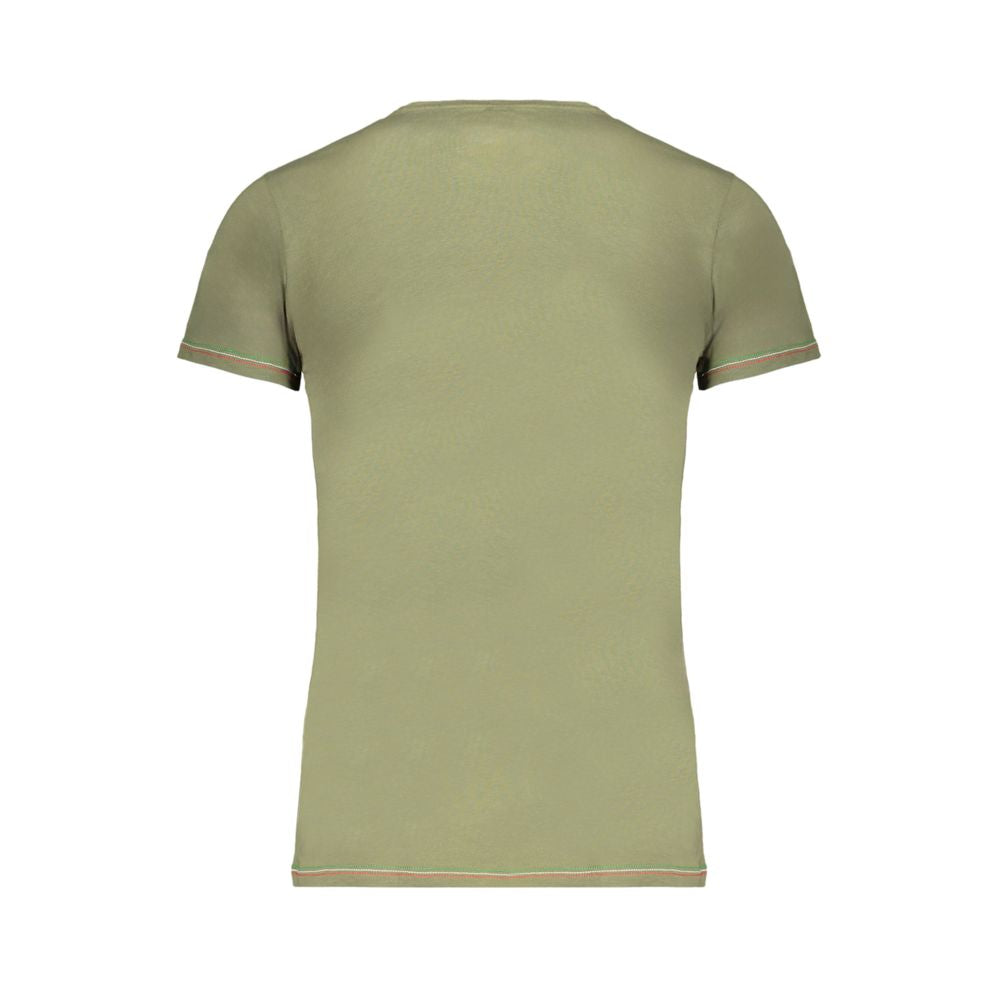 Men's Aeronautica Militare Verde cotton T-shirt featuring a casual fit and military-inspired design.