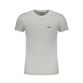Aeronautica Militare white cotton men's T-shirt with logo detail, casual fit, and crew neckline.