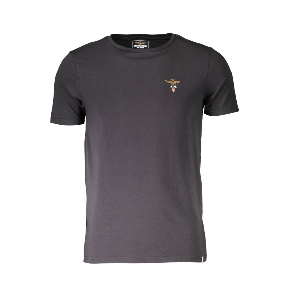 Aeronautica Militare Black Cotton Men's T-Shirt - Eljoys Fashion 
