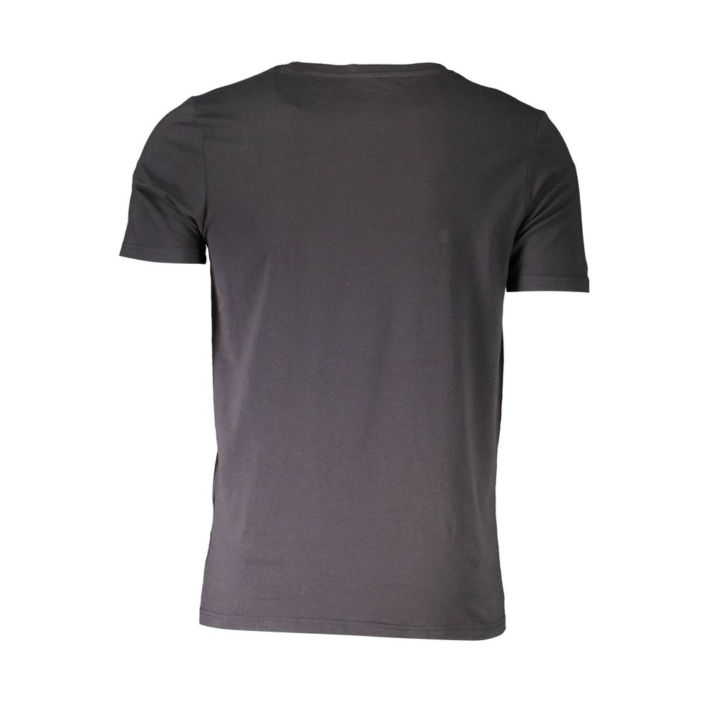 Black cotton men's t-shirt from Aeronautica Militare featuring a sleek design and brand logo on the front.