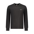 Black cotton men's sweatshirt by Accademia Militare featuring a classic crew neck and minimalist design.