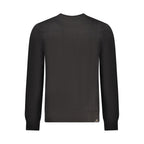 Black cotton men's sweatshirt by Accademia Militare with a classic fit and subtle branding, displayed on a neutral background.