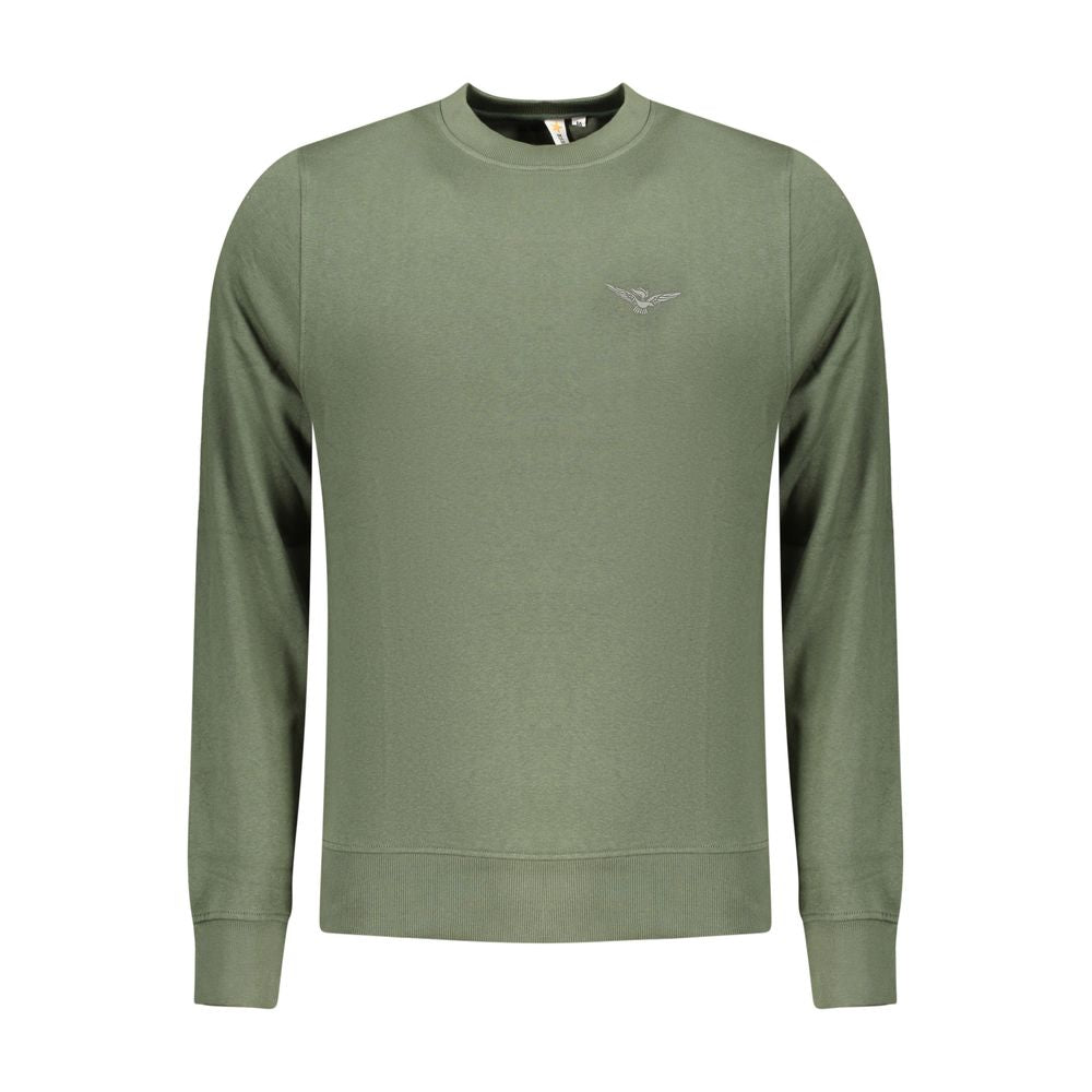Accademia Militare Verde cotton men's sweatshirt with logo detail, featuring a comfortable fit and military-inspired design.