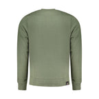 Green cotton men's sweatshirt by Accademia Militare featuring a casual fit and military-inspired design.