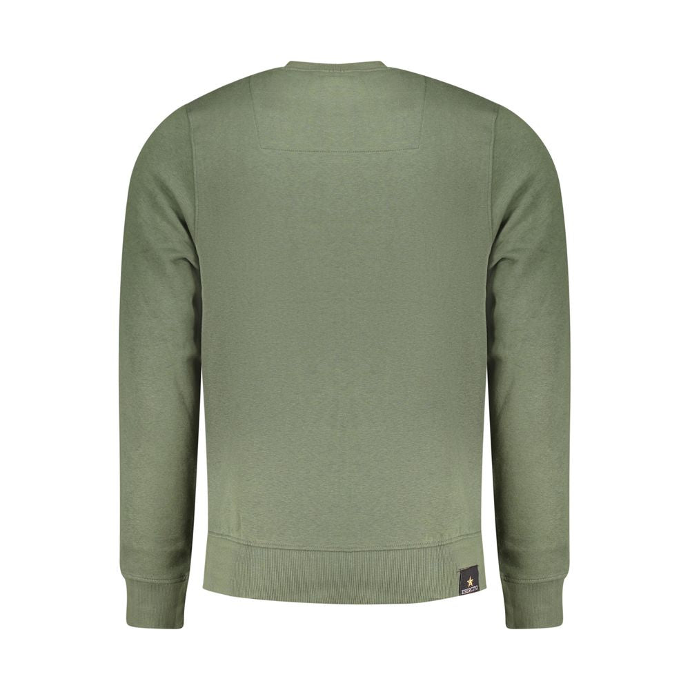 Green cotton men's sweatshirt by Accademia Militare featuring a casual fit and military-inspired design.