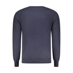 Blue cotton men's sweater from Accademia Militare featuring a classic crew neck design.