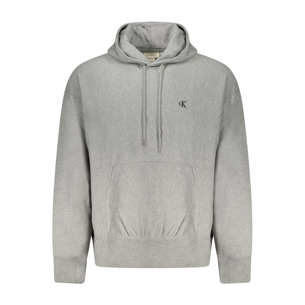 Calvin Klein gray cotton men's sweatshirt with crew neckline and long sleeves, casual and comfortable for everyday wear.