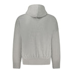 Calvin Klein men's gray cotton sweatshirt with a classic crewneck and logo detail, soft and comfortable for casual wear.