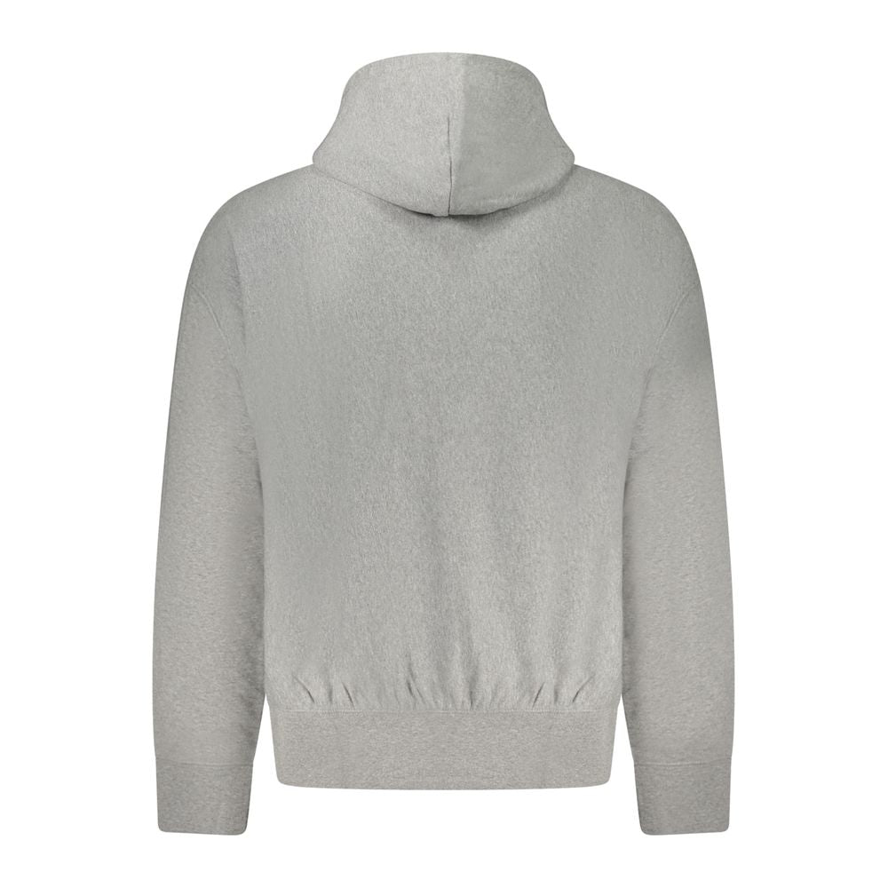 Calvin Klein men's gray cotton sweatshirt with a classic crewneck and logo detail, soft and comfortable for casual wear.
