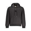Calvin Klein black cotton men's hooded sweatshirt with front pocket and logo detail, casual and comfortable fit.