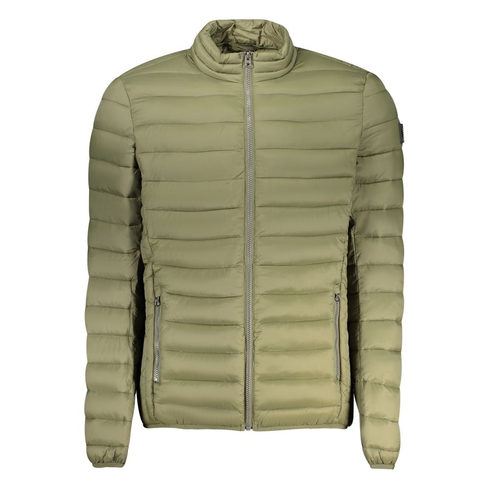 Marina Yachting Verde Poliammide men's jacket featuring a front zipper, stand collar, and lightweight navy green design.